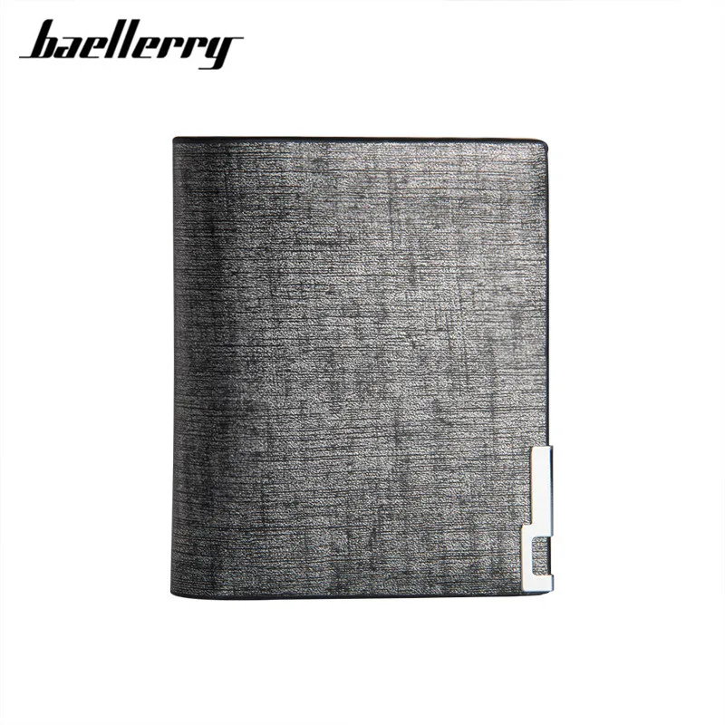 Baellerry 2017 модные тонкие однотонные мужские Кошельки и портмоне деньги короткий тонкий золотой простой