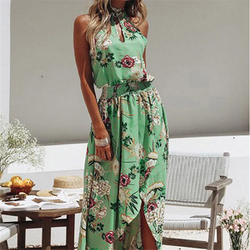 Vestido robe femme Летний стиль elbise женские богемные цветочные платья элегантная ткань