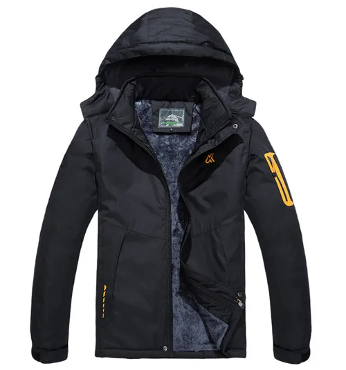 men black Размер M-6XL 7XL, мужская зимняя куртка с меховым воротником и капюшоном, новинка, теплая утолщенная парка, мужская куртка и пальто, ветрозащитная Мужская парка casaco - Цвет: men black