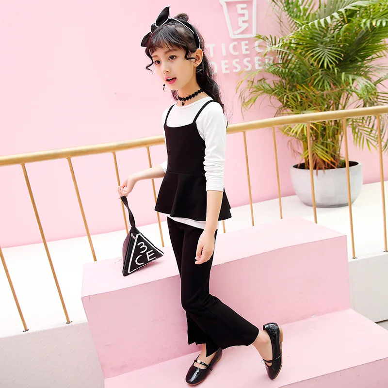 Осенний костюм для девочек-подростков новинка 2019 Корейская Весенняя детская