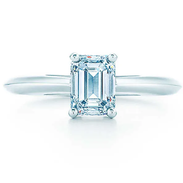 

1Carat Pure Gold 14K Emerald Cut Attractive Simulate Diamond Women Engagement Ring Free Gold Maintenance Service All Ring Life