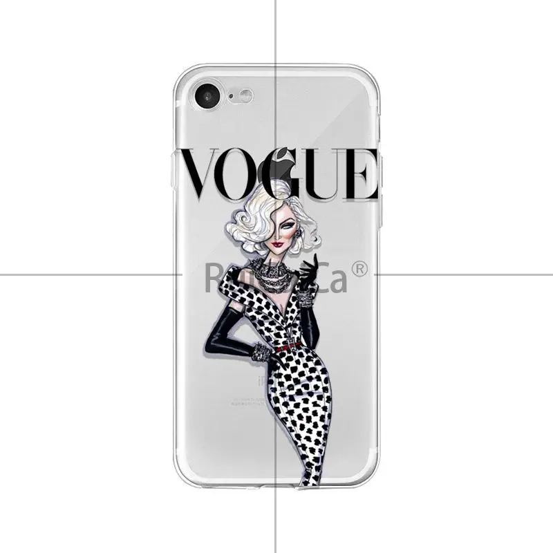 Ruicaica VOGUE Рождество девушка Coque Оболочка Чехол для телефона iPhone 5 5Sx 6 7 7plus 8 8Plus X XS MAX