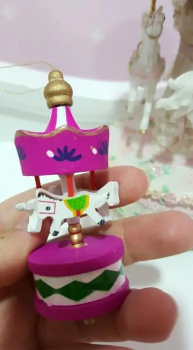 Винтажная деревянная карусель лошадь подвеска на рождественскую елку подвесные