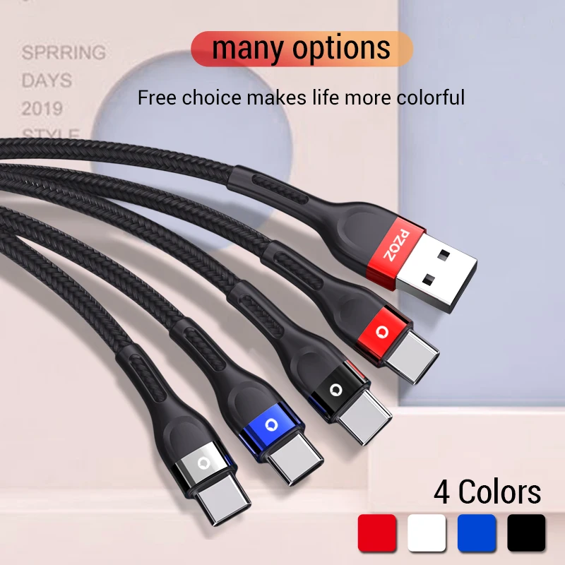PZOZ USB type c кабель для samsung S10 S9 xiaomi mi 9 8 redmi note 7 k20 Зарядное устройство мобильного