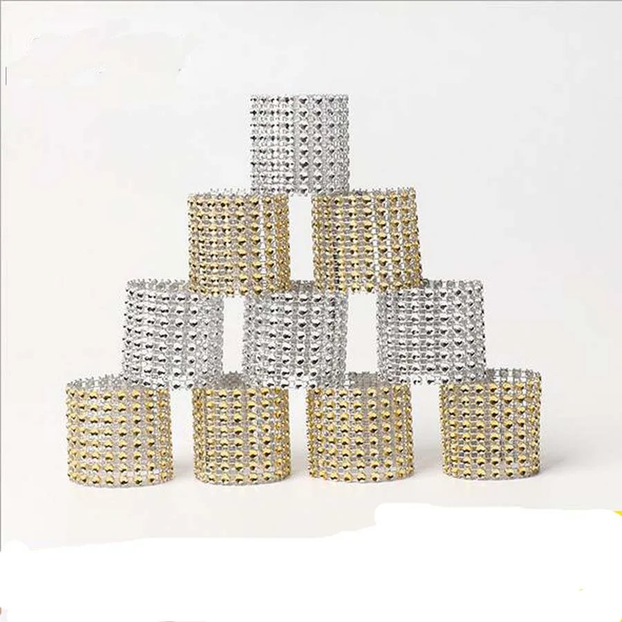 

Cheap 200Pcs/Lot 8 Kinds Style Plastic diamond package napkin ring napkin buckle napkin hotel wedding supplies home decoration