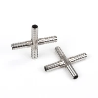 2pcslot stainless steel pipe cross fitting 4 way hose barb connector 516 tee for draft beer line