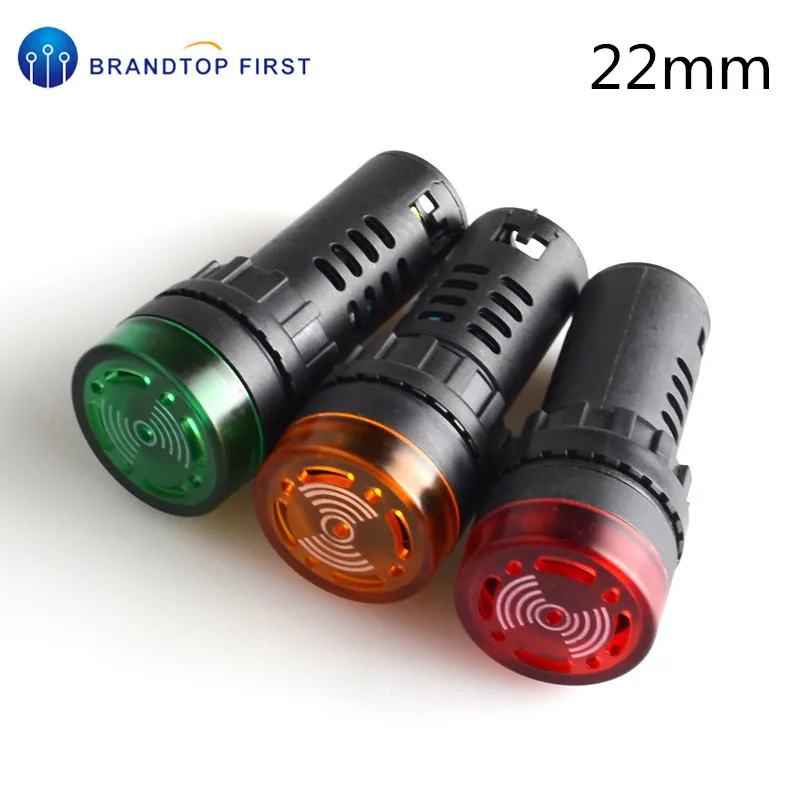 AD16 22SM 6 3 В 12 24 постоянного тока 110V 220V 22 мм Пластик флэш сигнал светильник красный