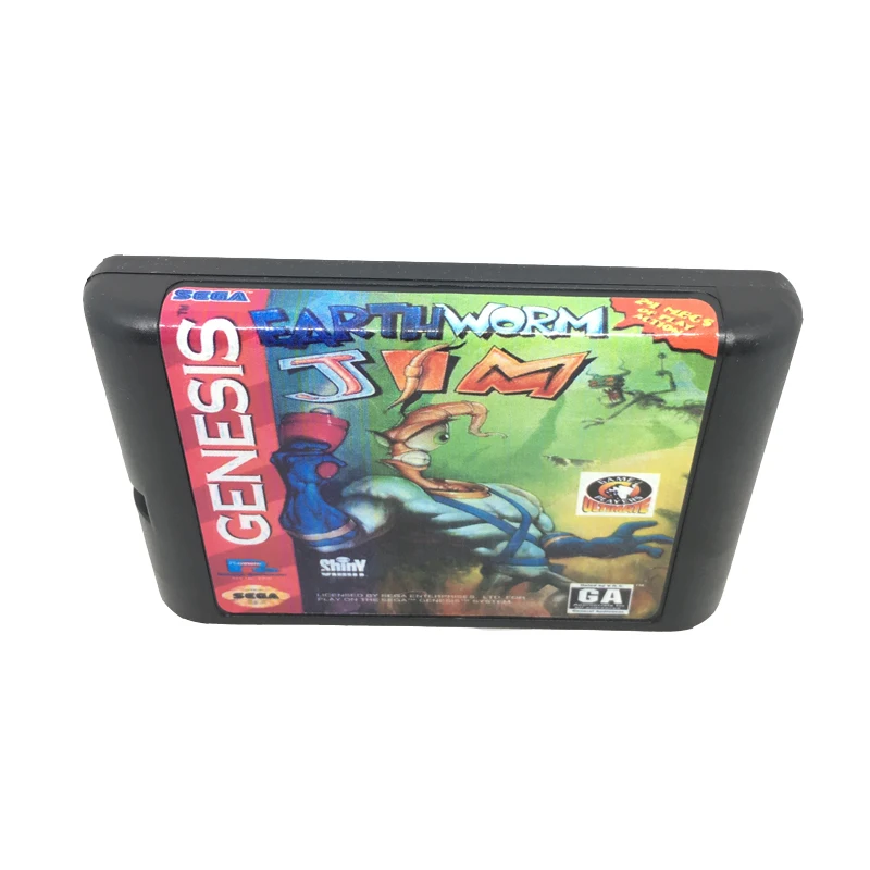 Картридж Earth Worm Jim для 16 битной игровой карты Sega Mega Drive / Genesis System чехол