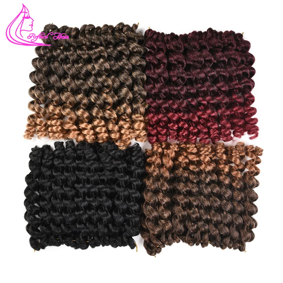 Рафинированный 8 '✠ прядей jumpy Wand Curl ямайский отскок крючком оплетка для