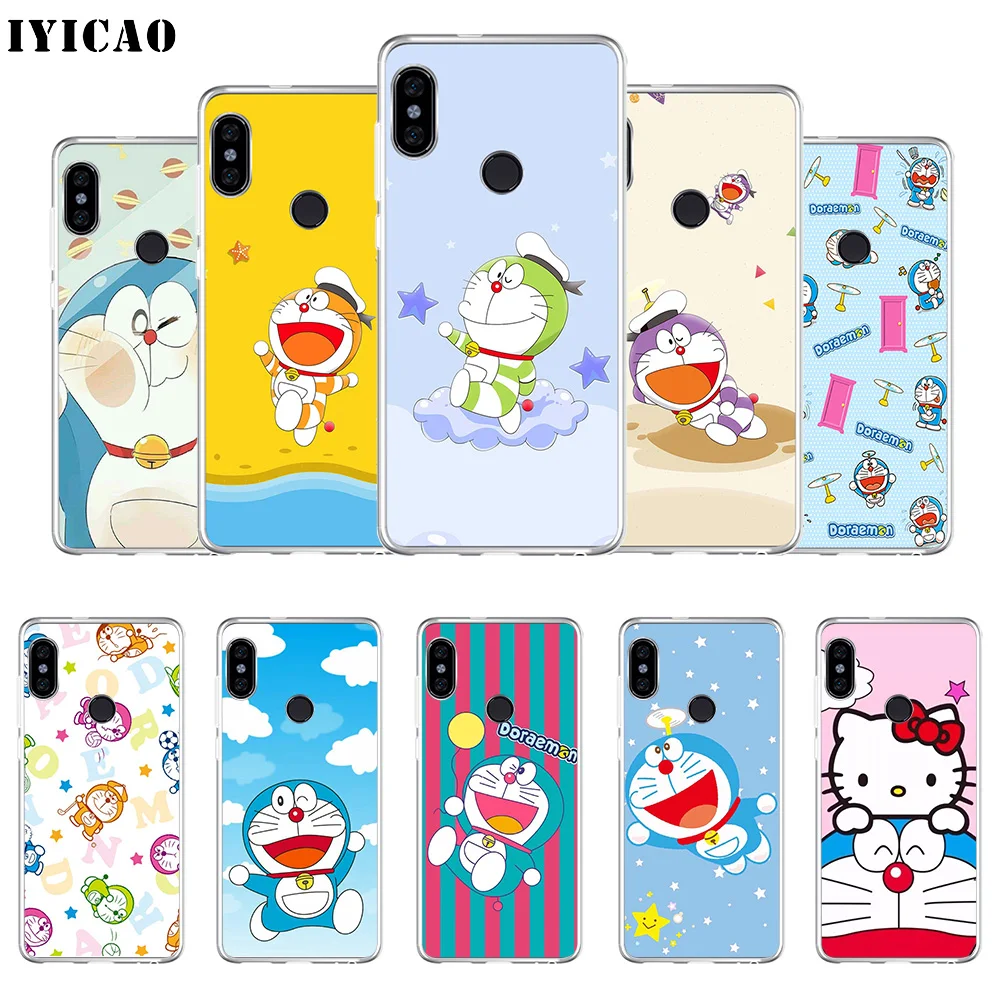 Милый мягкий силиконовый чехол для телефона IYICAO Doraemon Xiaomi Redmi 4A 5A 6A Note 7 6 5 Pro Plus 4X