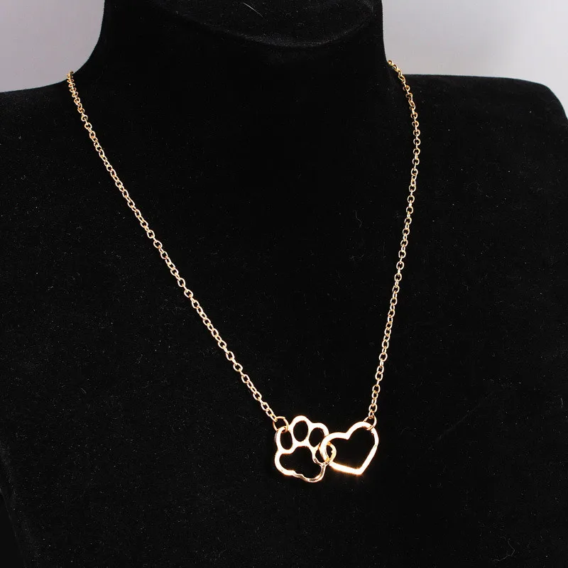 Цепочка с подвеской в виде собачьей лапы сердца|dog paw|heart pendant necklaceanimal jewelry |