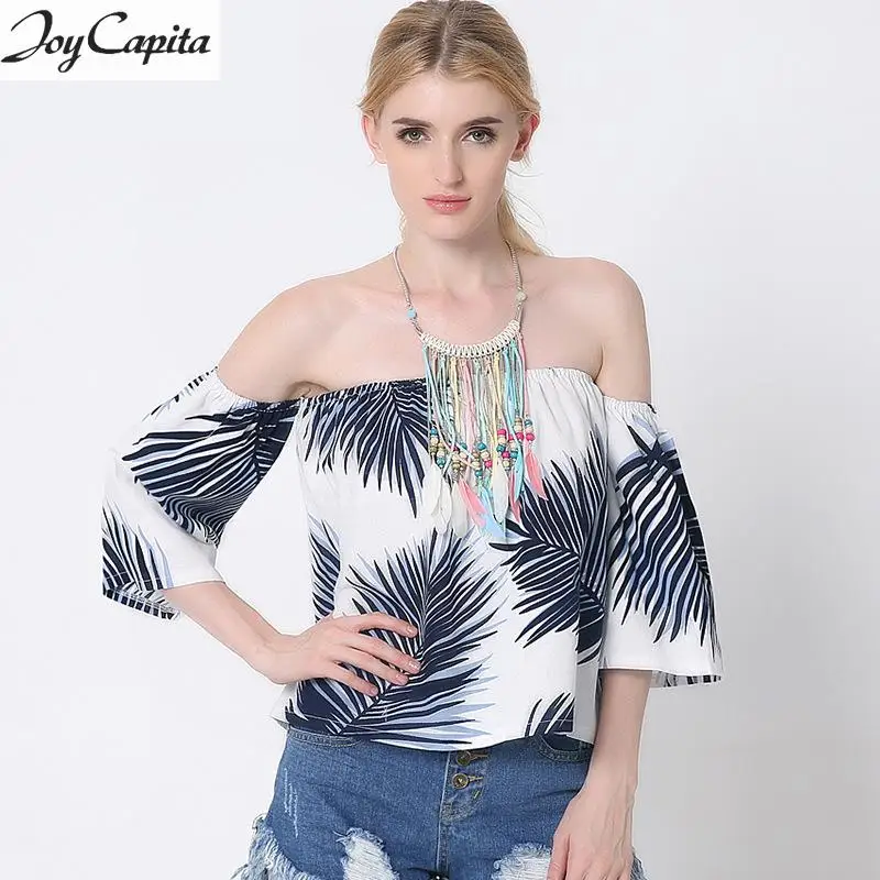 Радость На Душу Населения 2017 Европа Ветер Женщины Блузка Без Бретелек Blusas Mujer Slash