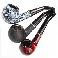 1 pcs new style man resin large tobacco pipe removable cleaning filter imitation marble curved handle smoking accessories