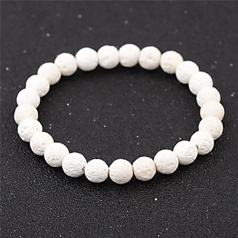 Красочная Лава браслеты с бусинами из натурального камня для мужчин