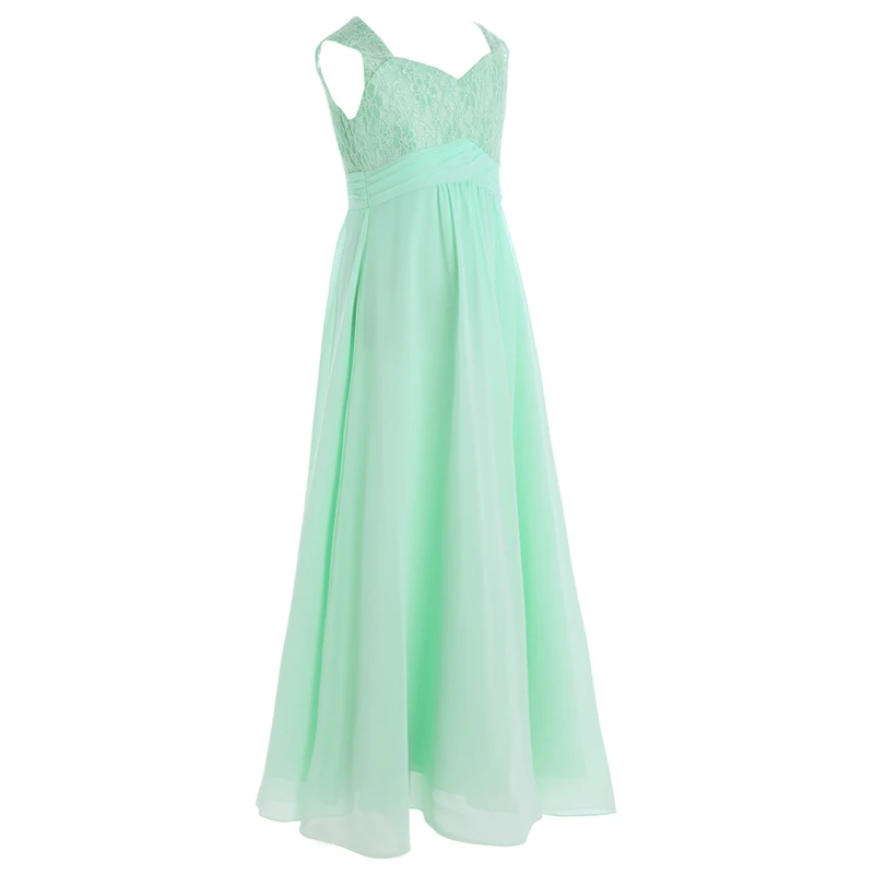 Feeshow Girls Chiffon Lace Flower Girl Dress Princess Pageant Wedding Bridesmaid Birthday Party Children Clothes SZ 4-14Y | Детская