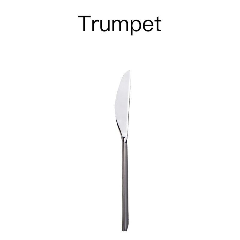 12 pcs trumpet 12 шт. нож в западном стиле из нержавеющей стали нож для резки десерта лезвие зубы нож в западном стиле очень острый нож для стейка - Цвет: 12 pcs trumpet