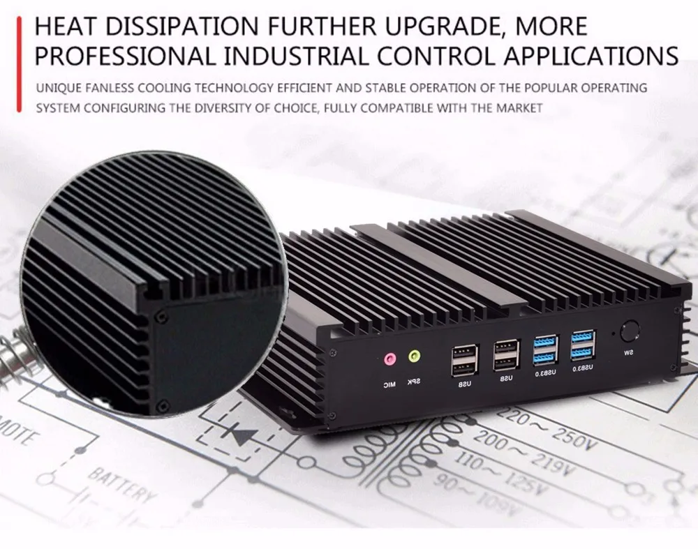 Дешевый промышленный PC безвентиляторный Intel Core I3 4010U i5 4200u i7 4500u Intel NUC Barebone Мини ПК с сенсорным экраном 6COM двойной LAN Порты и разъёмы 2 hdmi