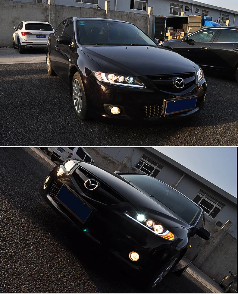 Автомобильный Стайлинг для Mazda 6 фары 2004-2012 Mazda 6 светодиодный фары DRL Объектив Двойной Луч H7 спрятал bi Xenon объектива
