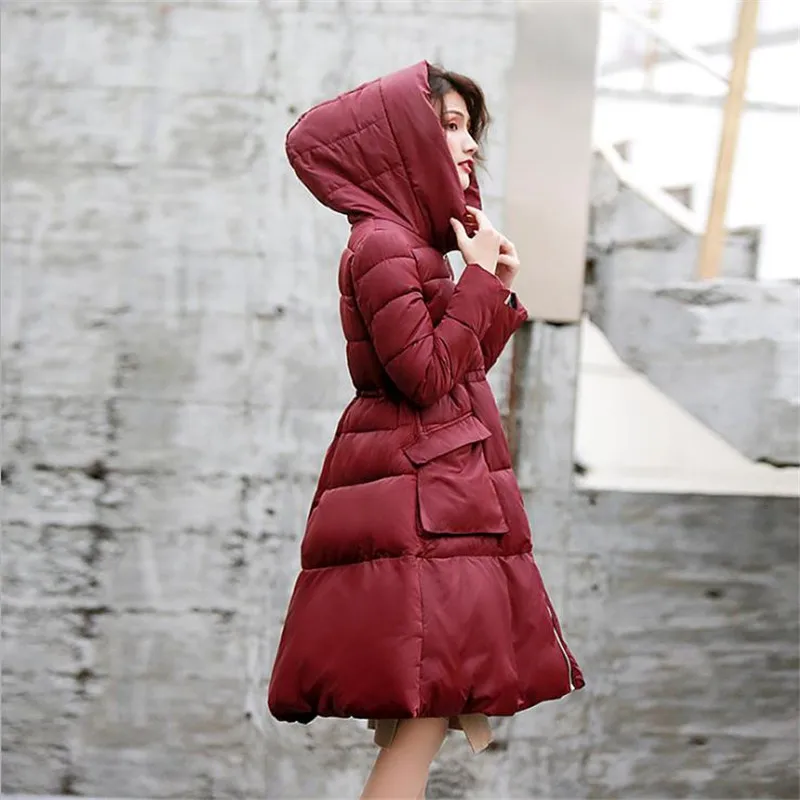 

Large Size Hooded Women Winter Coats 2019 Long Loose A-line Women Jackets Female Thick Outerwear Parkas With Big Pockets CM840
