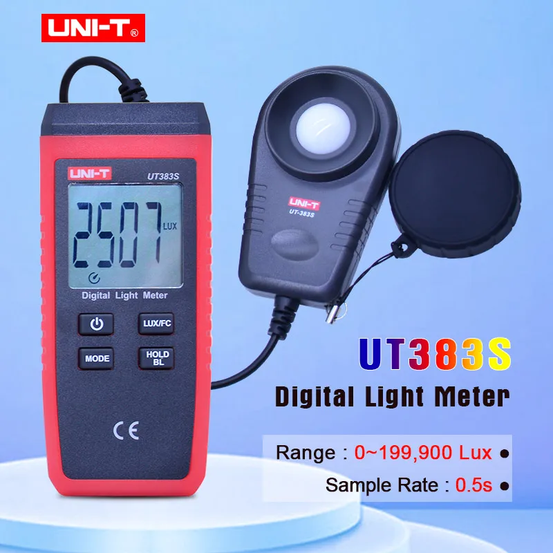 

UNI-T UT383S Digital lux meter luxmeter 200000lux Luminance Lux Fc Test Max Min Illuminometers Photometer