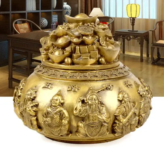 Чистая латунь five god of богатство cornucopia предметы мебели домашний Декор маленький