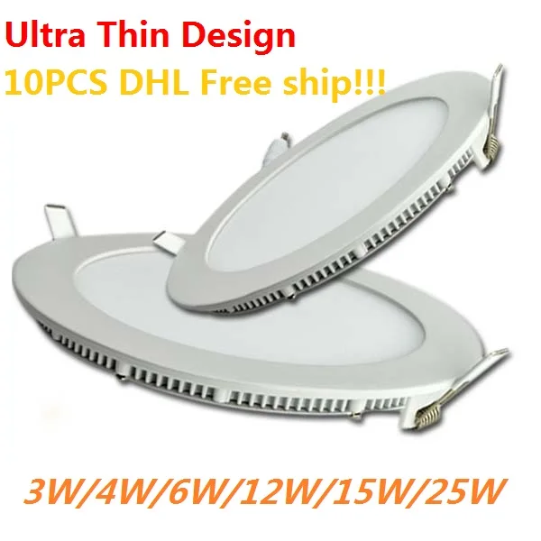 10 шт./партия ультра тонкий светодиодный потолочный светильник 2835SMD панельный 6 Вт