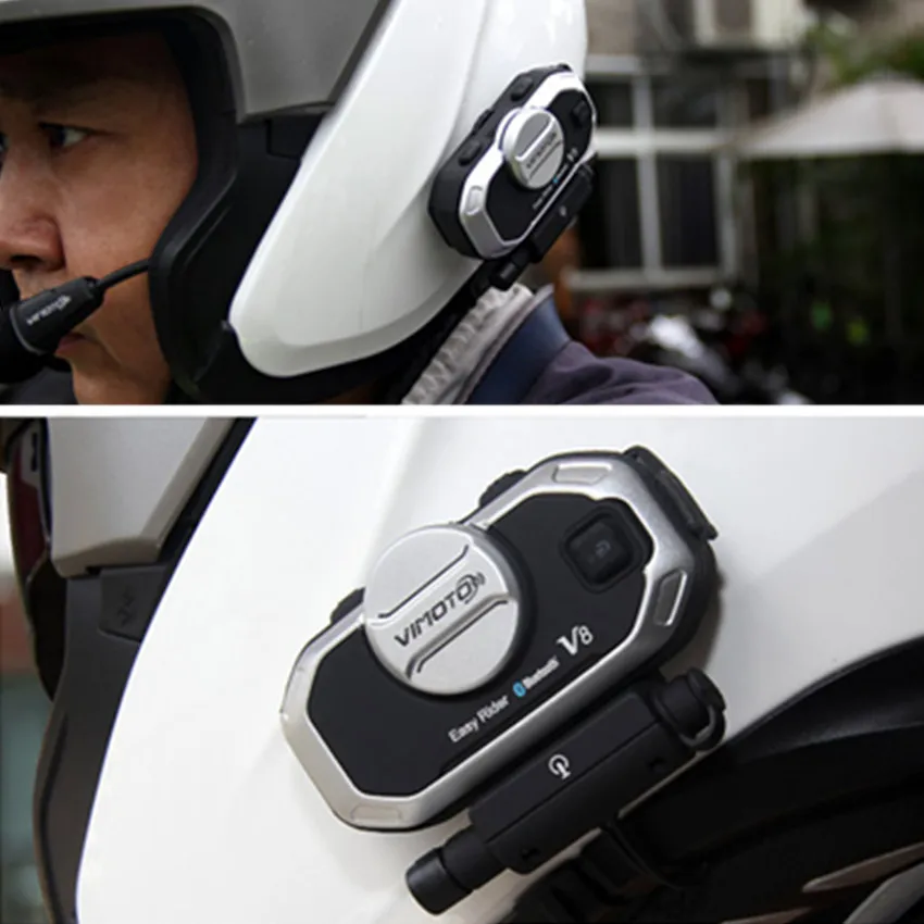Bluetooth гарнитура для мотоциклетного шлема Vimoto V8 850 мАч многофункциональные BT