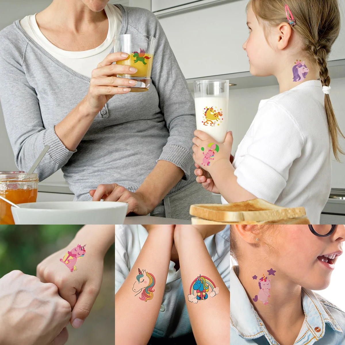 144 шт. Временные татуировки Единорог наклейки товары для вечеринок сувениры