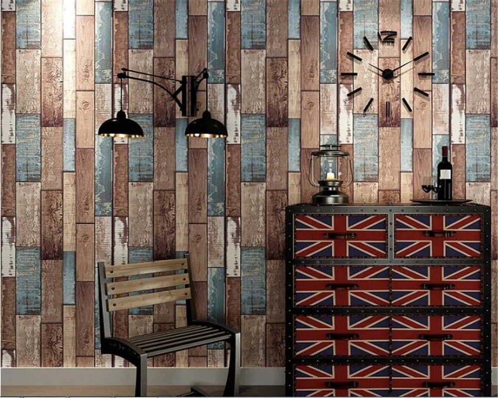 3D обои beibehang с имитацией древесины в стиле ретро|3d wallpaper|board wallpaperimitation wood |