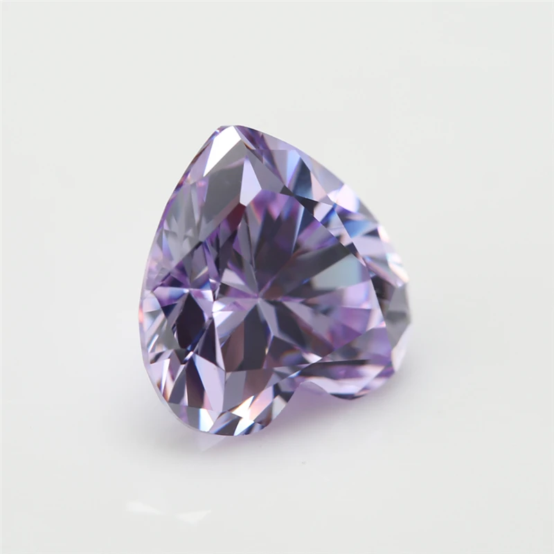 

3x3~12x12mm Heart Shape 5A Lavender Color Cubic Zirconia Stone Size Synthetic Gems Beads Crystal Stone For Jewelry
