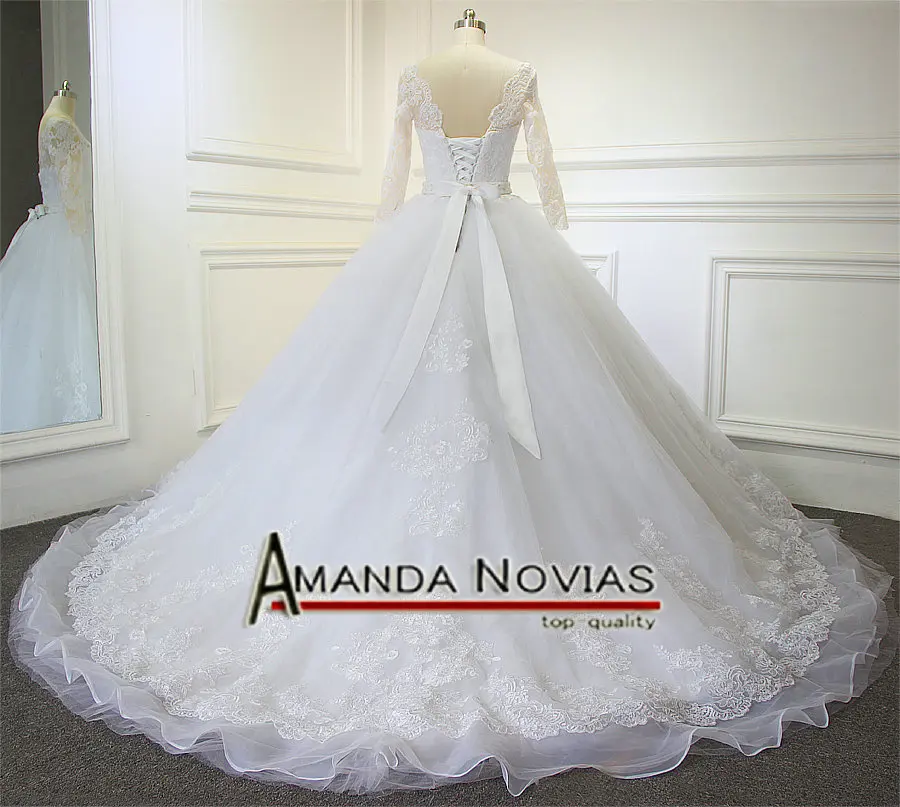 Простые но элегантные настоящие Свадебные платья Amanda Novias с поясом из бисера 2019|real