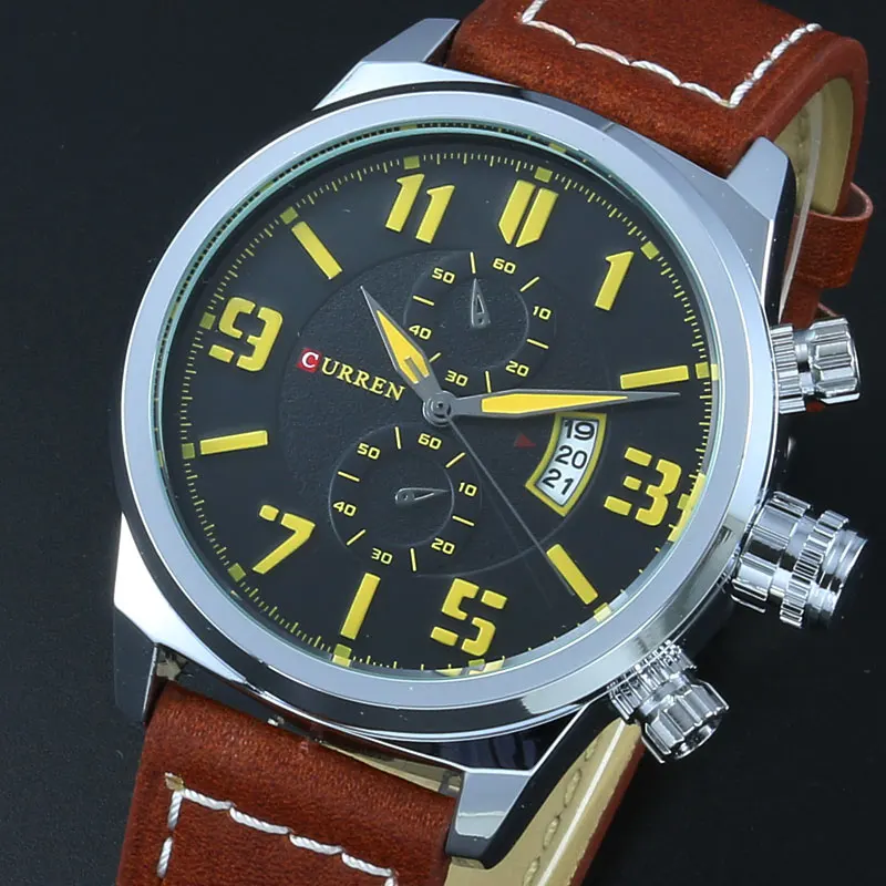 CURREN Для мужчин часы спортивные лучший бренд класса люкс кварц-часы Военная