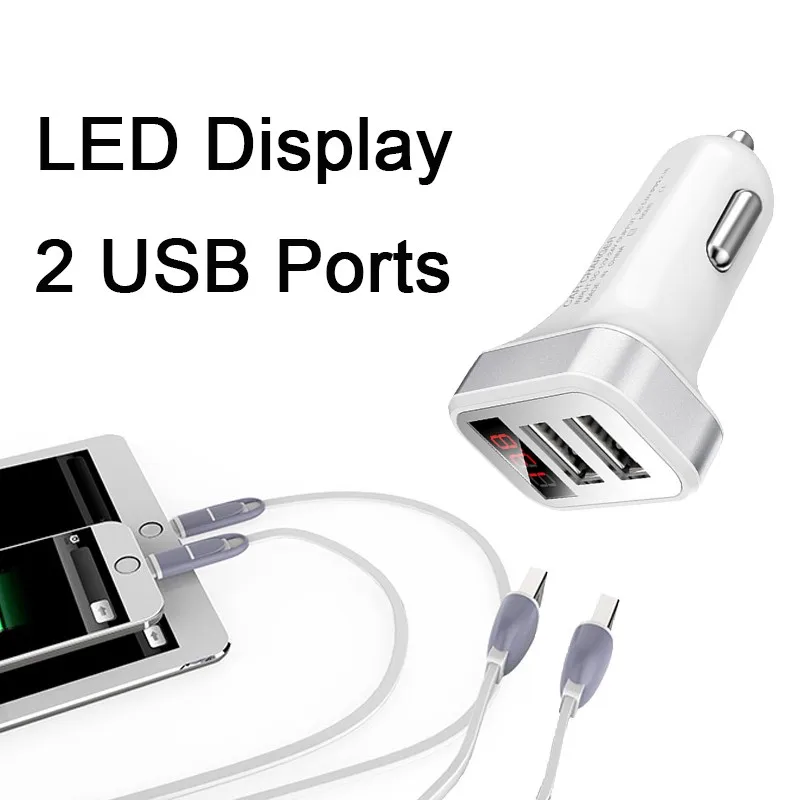 Автомобильное зарядное устройство для автомобиля с двумя портами USB Зарядное
