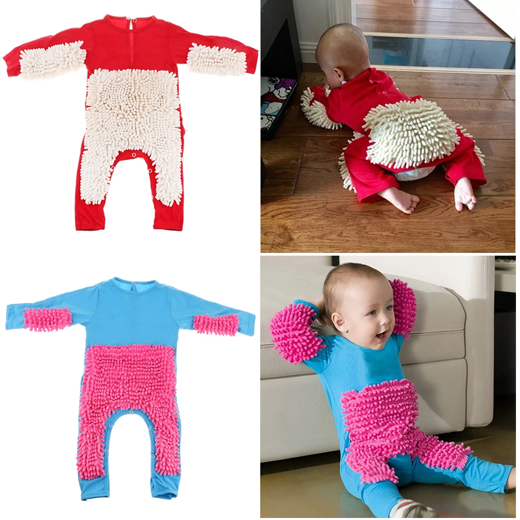 Romper Newborn Clothes Crawling Jumpsuit Infant Cleaning Mop Suit Costume Bodysuit |