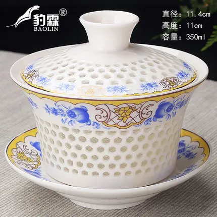 Большой керамический чайный костюм Gaiwan чайная чашка Цзиндэчжэнь Селадон тюрен