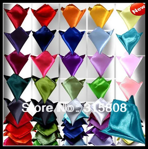 Мужская однотонная искусственная атласная карманная квадратная платок для