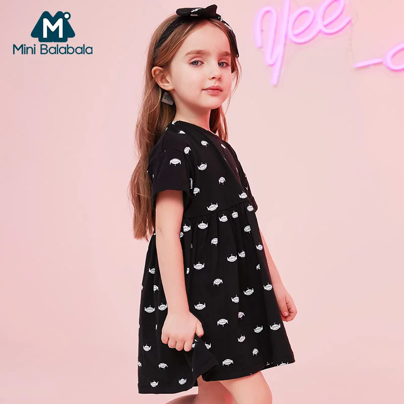 MinibalabalaGirls/платье 2019 г. Новая летняя одежда для детей Детское свободное хлопковое