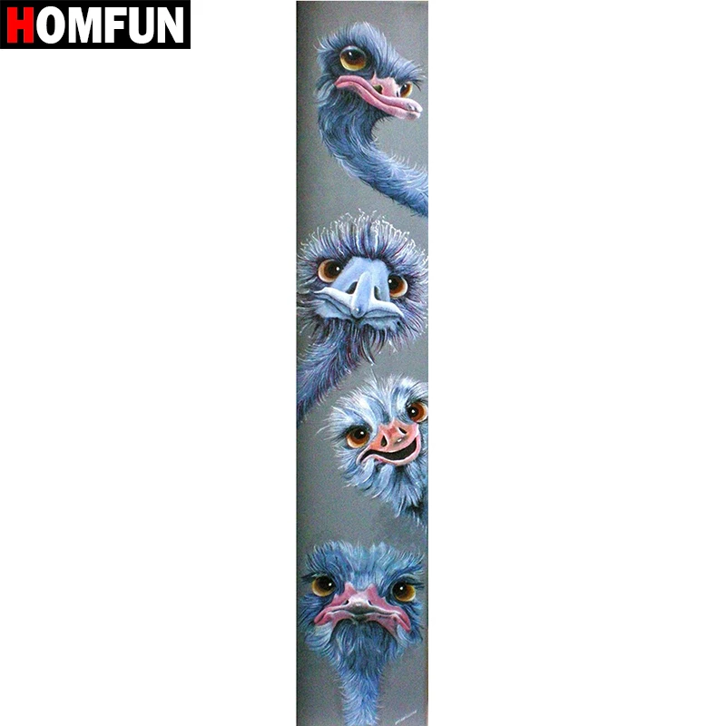 Алмазная 5D Вышивка сделай сам HOMFUN картина с квадратными/круглыми страусами 3D