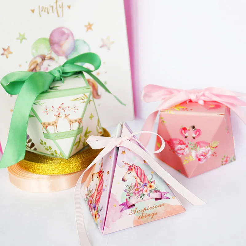 5 шт. Подарочная конфетная бумажная коробка Единорог Фламинго Алмазная Коробка