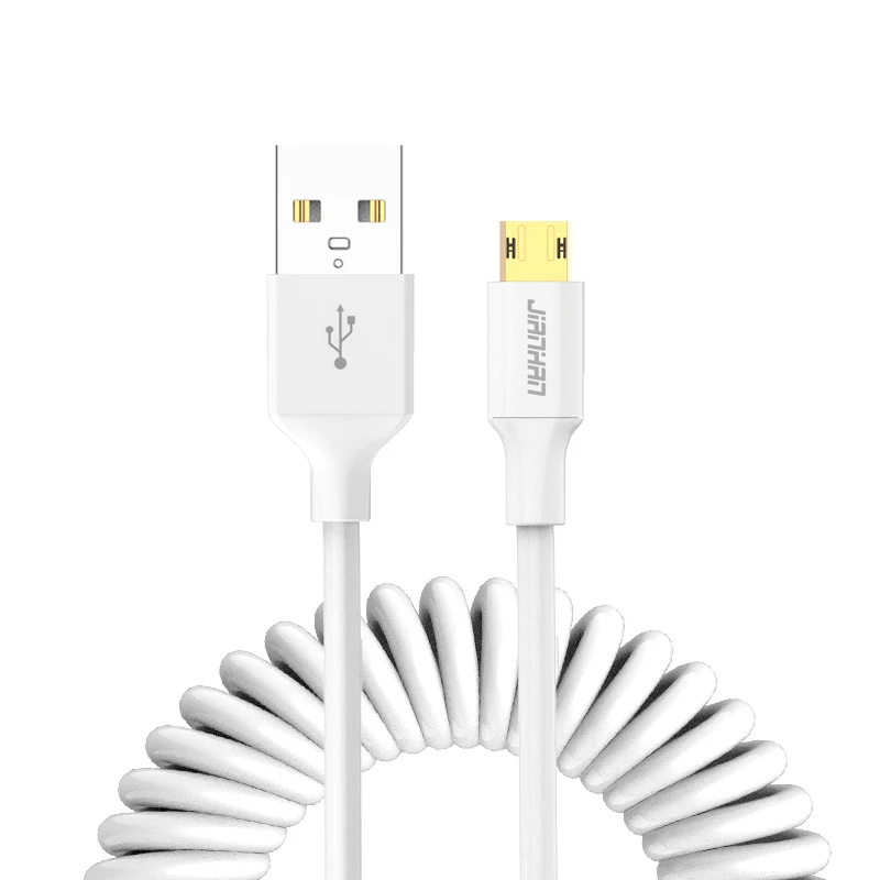 White Micro usb кабель Весна Реверсивный USB зарядное устройство 2.1A Гибкая Быстрая зарядка Micro для samsung Xiaomi huawei Android мобильный телефон - Цвет: White