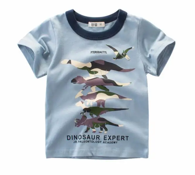 t-shirt 12 Г. Летняя футболка с рисунком динозавра для маленьких мальчиков, детские футболки с изображением Льва для маленьких мальчиков и девочек хлопковые топы с надписями для малышей - Цвет: t-shirt 12
