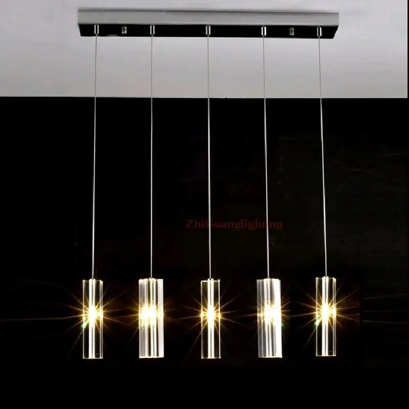Lámpara moderna minimalista para comedor, cabezas candelabro de 5/8, candelabro de cristal creativo para bar, lámparas de habitación para comedor