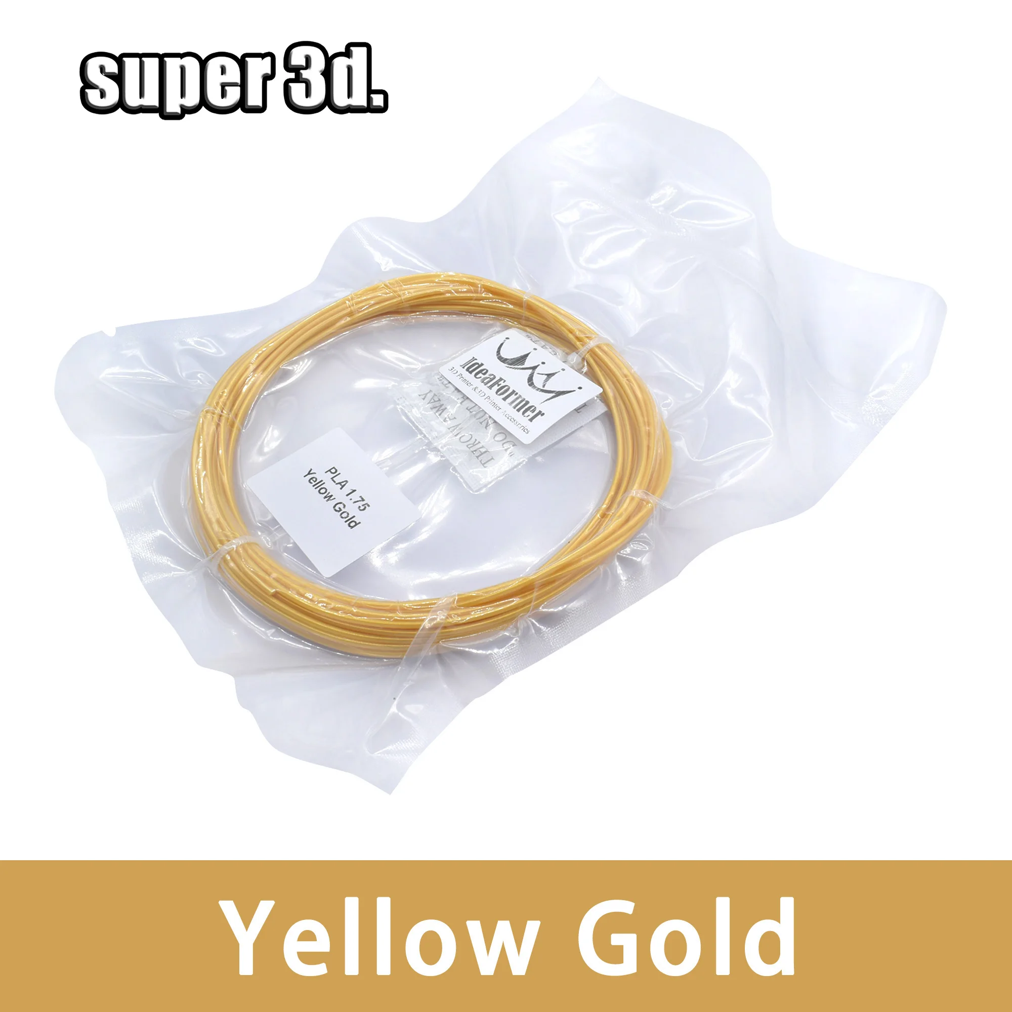 Yellow Gold PLA нити 10 метров 1,75 мм для 3D печати ручки и 3D принтер части 3D принтера - Цвет: Yellow Gold