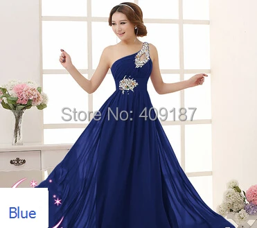 Женские Летние шифоновые платья подружки невесты с одним плечом красного