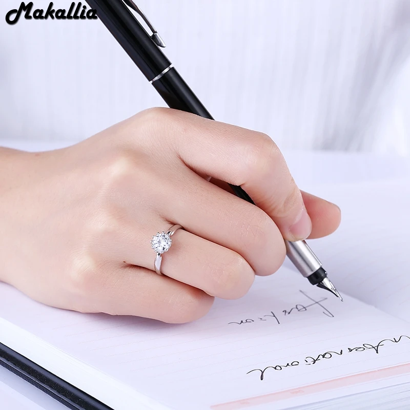 Реальные 925 пробы Серебряные кольца поэтический капли Ясно CZ палец кольцо для Для