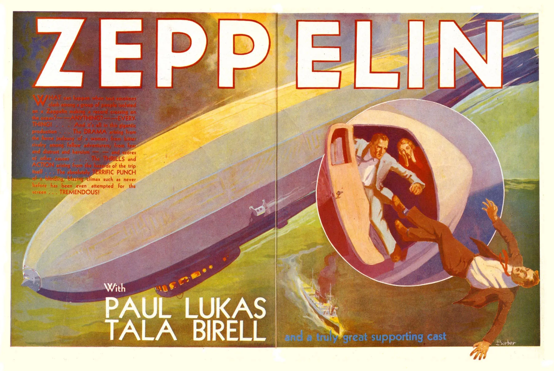 Винтажный рекламный постер Zeppelin Классические холщовые картины винтажные