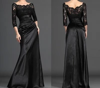 2020 women formal evening dress free jacket mother of the bridegroom outfit mermaid ball gown black