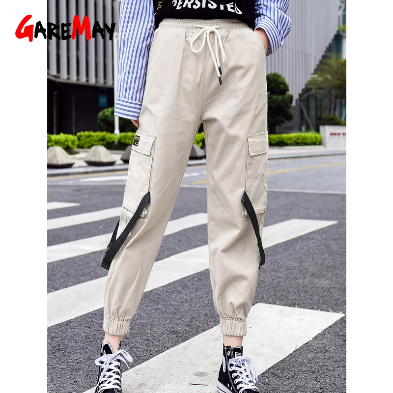 Womens Khaki Cargo Pants Harem Military Loose Baggy Women Cotton Hip Hop Women'S Sweatpants And Joggers | Женская одежда