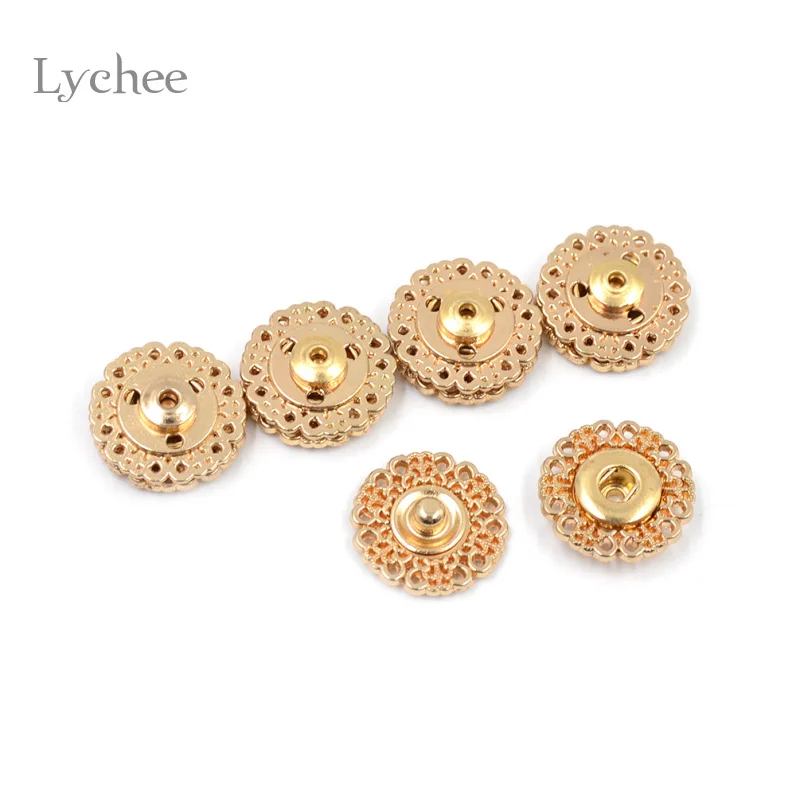 Lychee Life 5 шт./компл. металлическая кнопка в форме цветка Швейные аксессуары