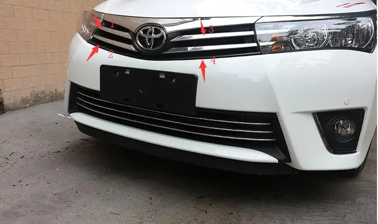 Накладка на переднюю решетку автомобиля декоративная накладка для Toyota Corolla 2014 ABS